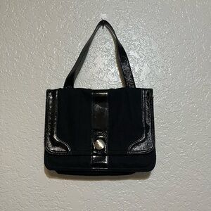 Hobo International Black Fabric/Patent Leather Purse